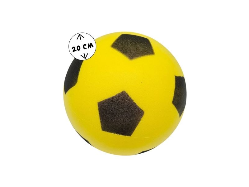 alldoro Schaumstoffball Weicher Softball mit Ø 20 cm im gelb/schwarzen Fussballdesign