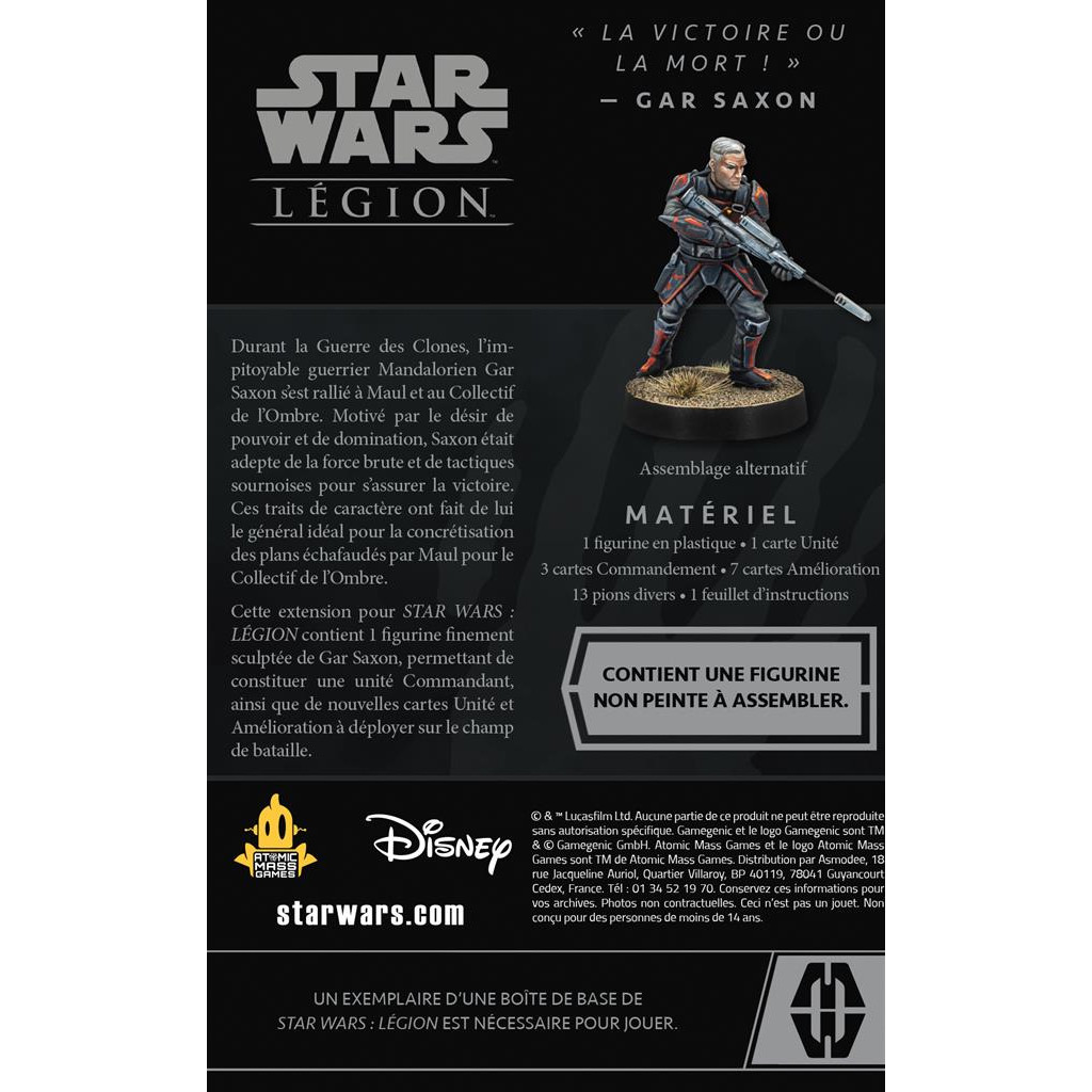 Star Wars : Légion - Le Collectif de l'Ombre - Gar Saxon