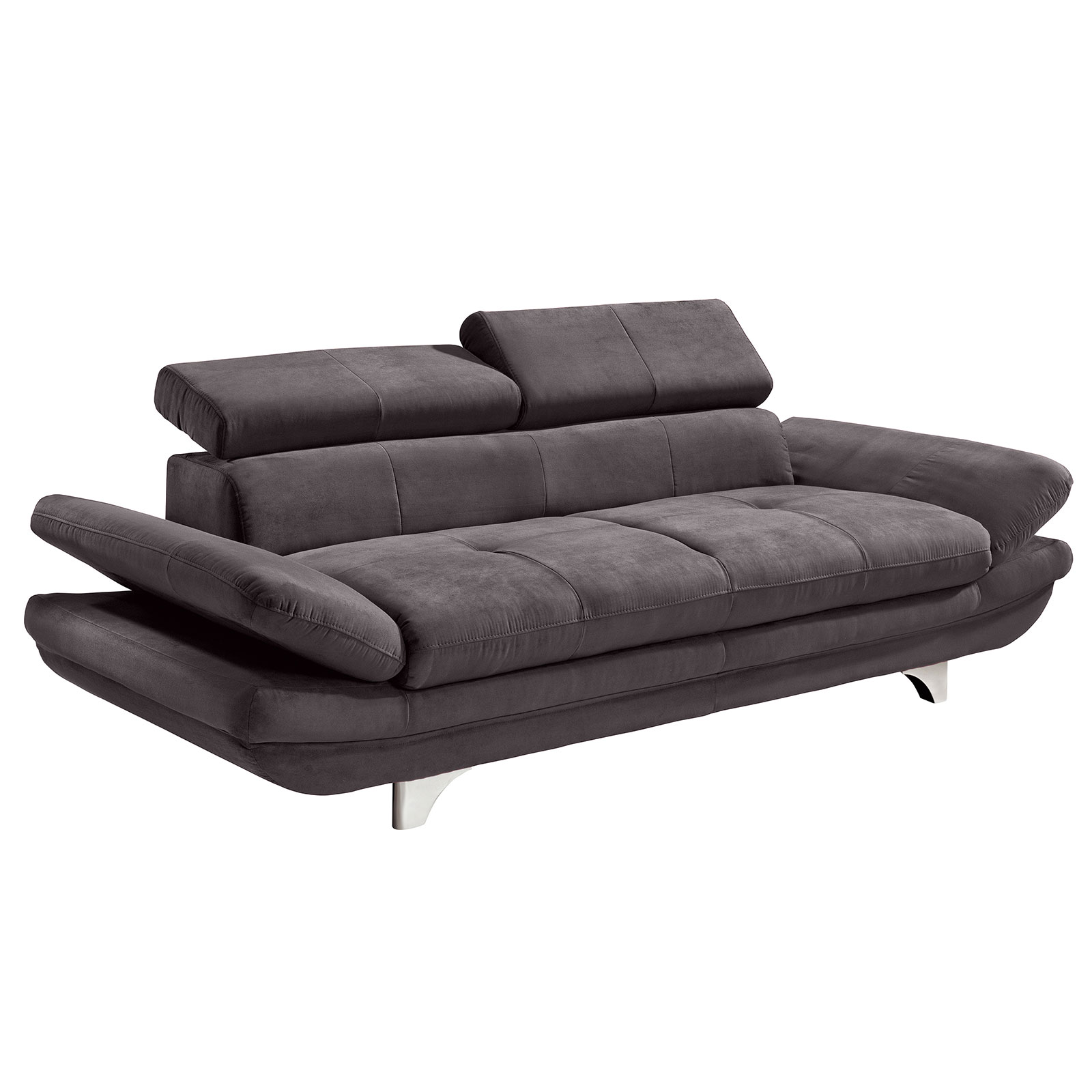 3-Sitzer Sofa - dunkelgrau - mit Armlehnenverstellung