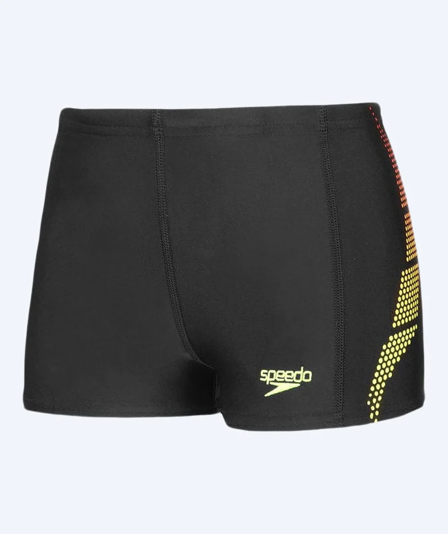 Speedo aquashorts til drenge - Placement Panel - Sort/gul