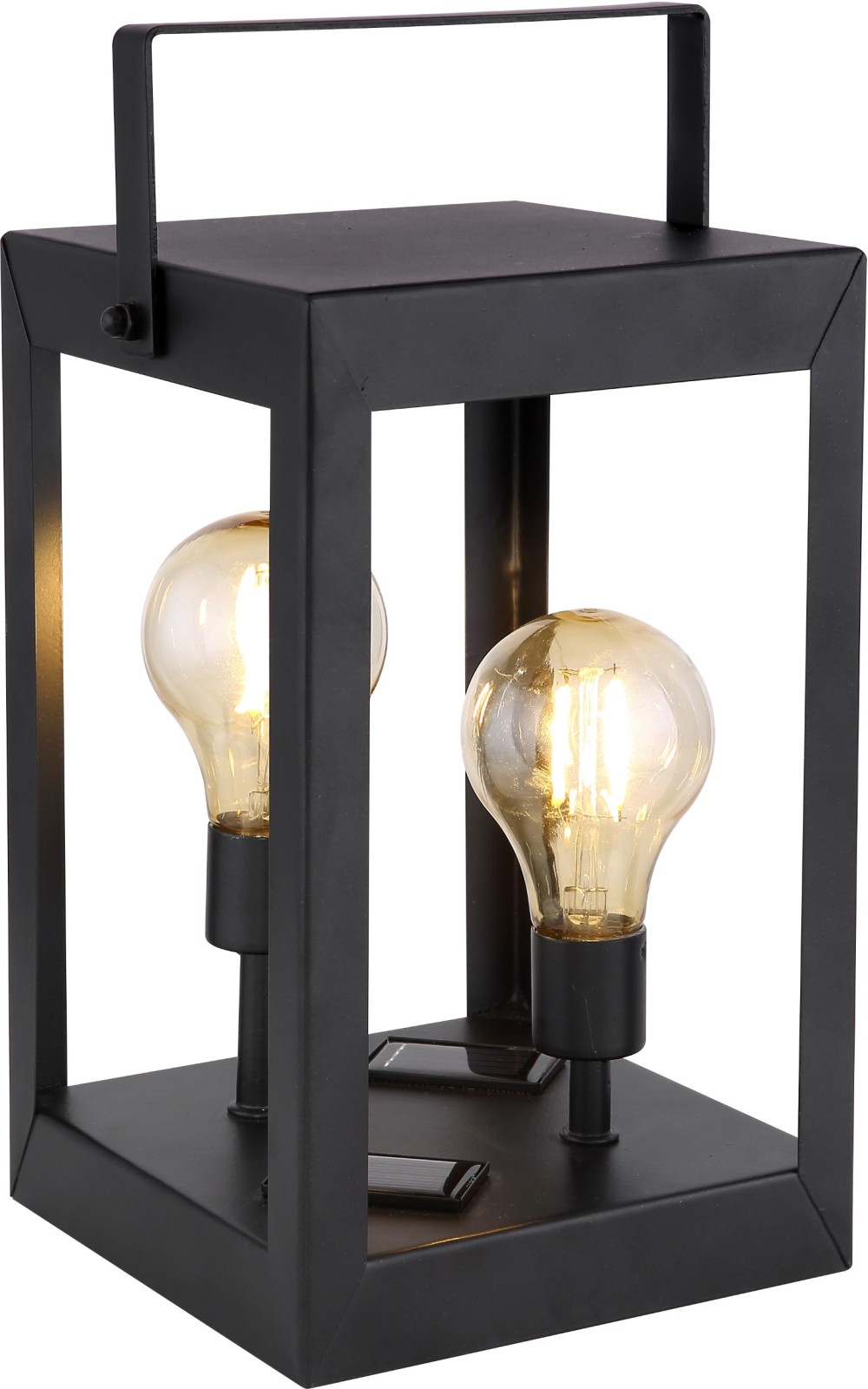 Solarleuchte - schwarz-amber - 28 cm