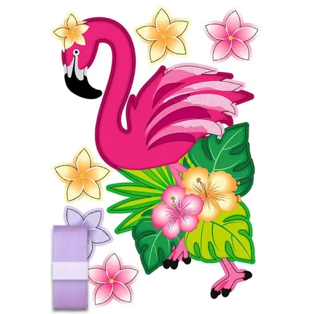 URSUS Dekorationsset Flamingo, 4 Bogen Bastelkarton DIN A4