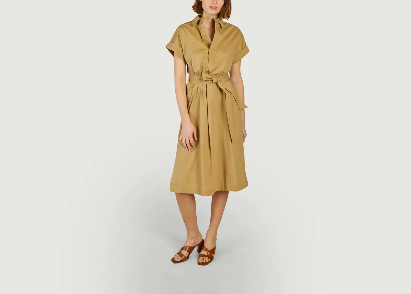 Robe-chemise midi manches courtes Clodie Suncoo