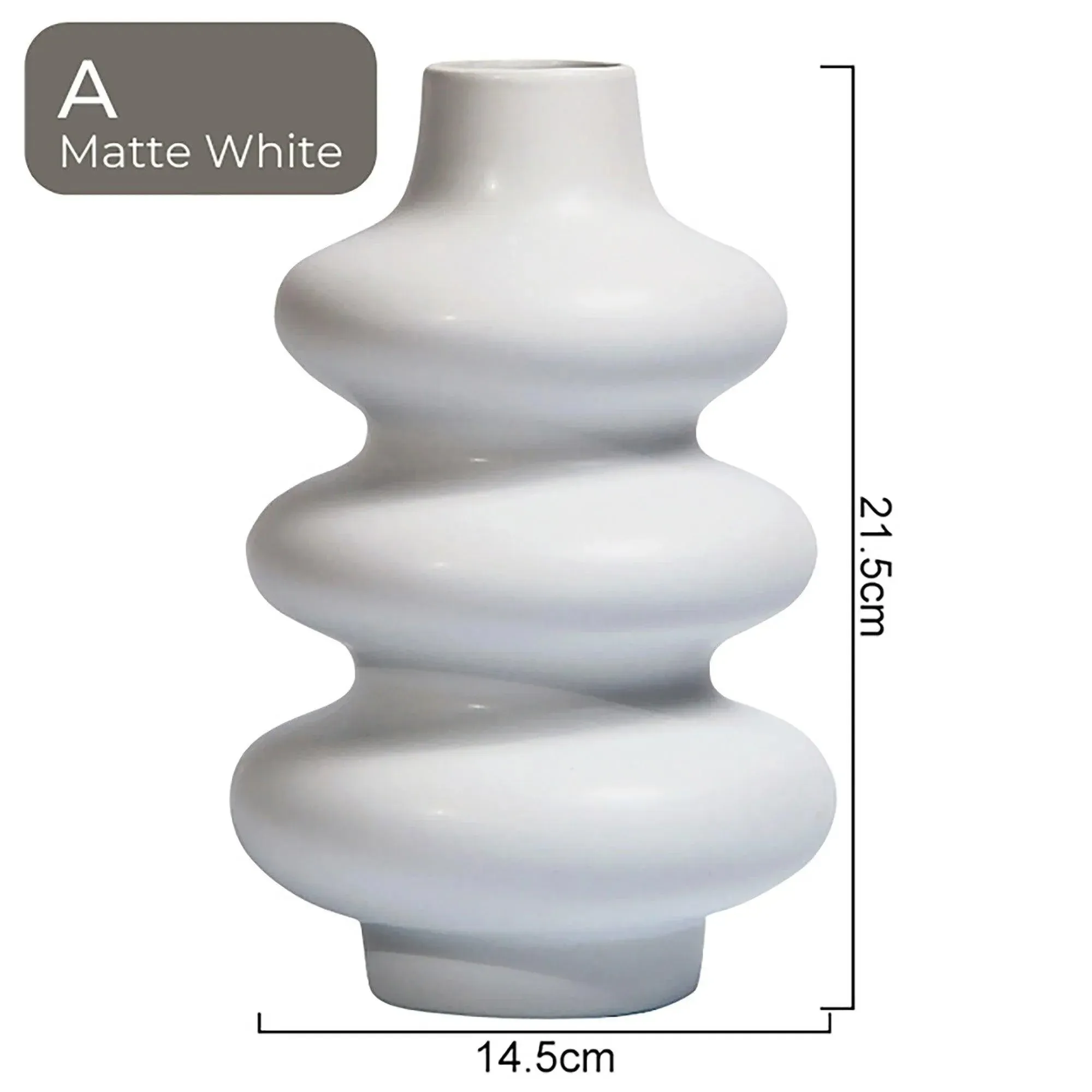 White Beige Nordic Ceramics Dried Flower Vase | Pampas Grass Pot Vases | Simple Home Decor Item