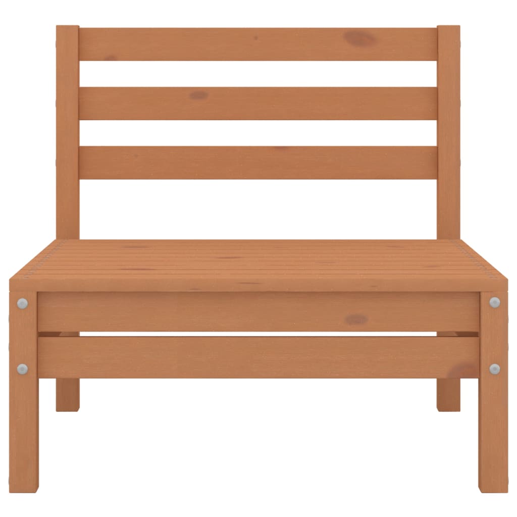 Salon de jardin meuble d'extérieur ensemble de mobilier 6 pièces marron miel bois de pin massif