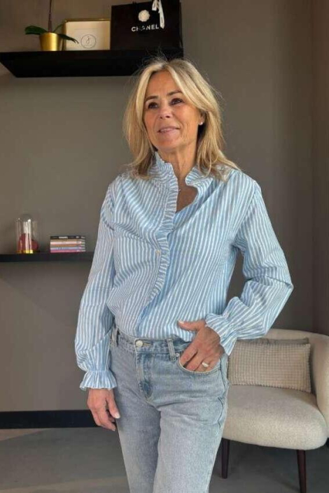 Typical Jill blauwe dames blouse