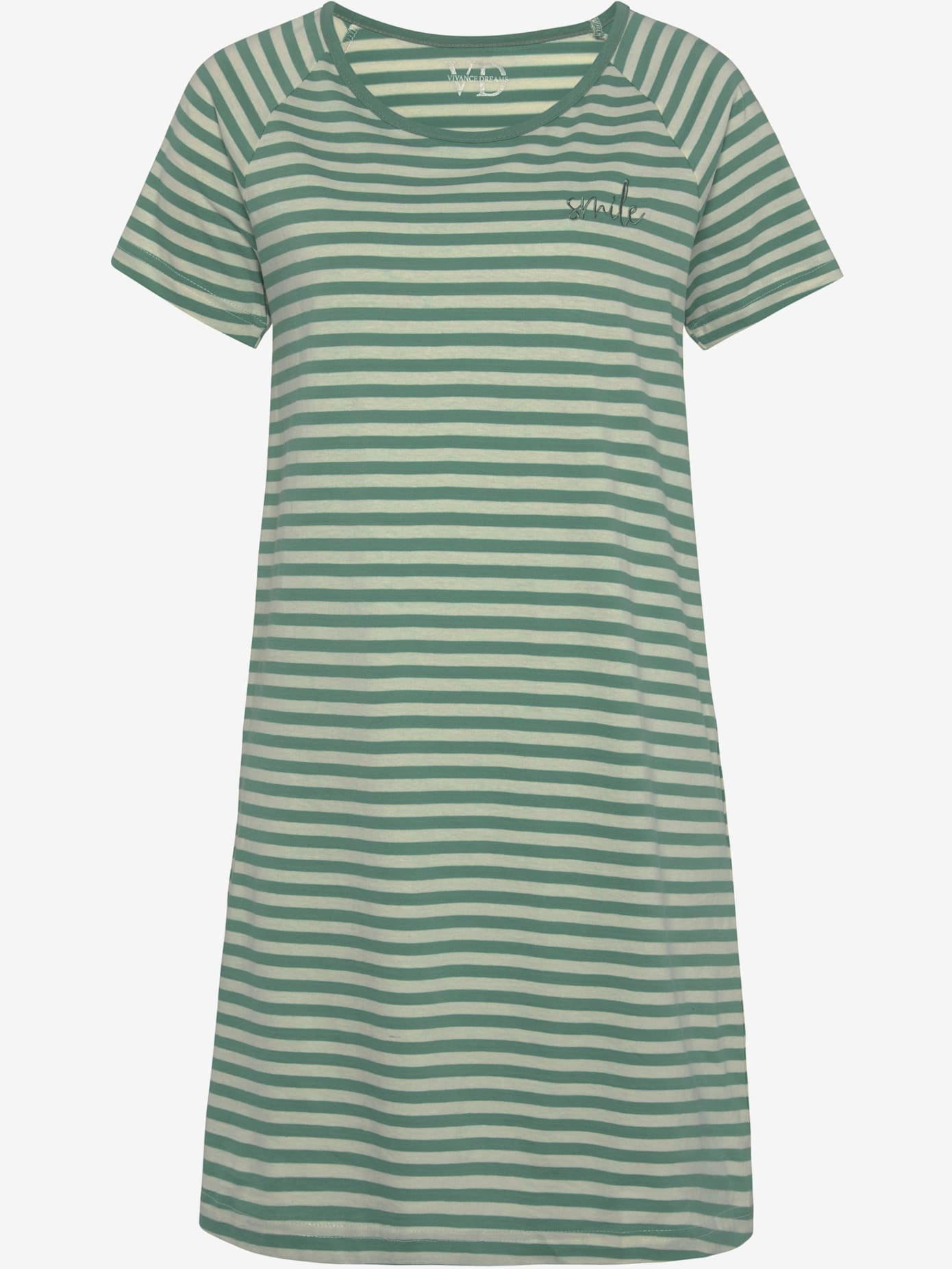 Chemise de nuit t-shirt de nuit rayé avec broderie