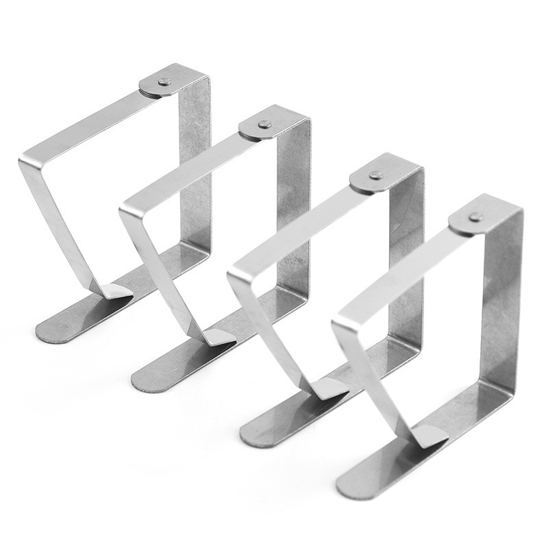 (12er Set) Edelstahl Tischtuch Klammern Outdoor Tischdecken Halter Läufer Clips - Silber