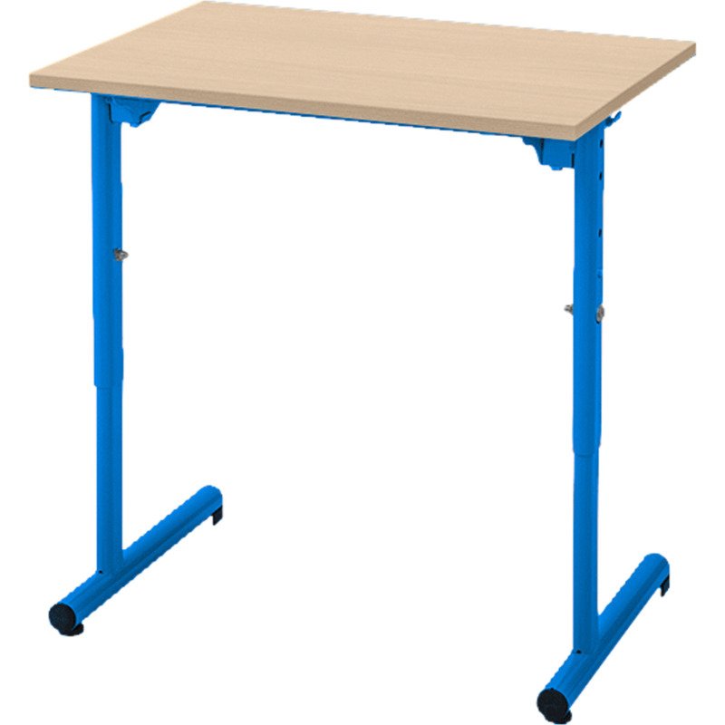 Table scolaire 1 place SYLLAB L.70 cm plateau hêtre réglable en hauteur, taille 4 à 6 pour CP à Lycée