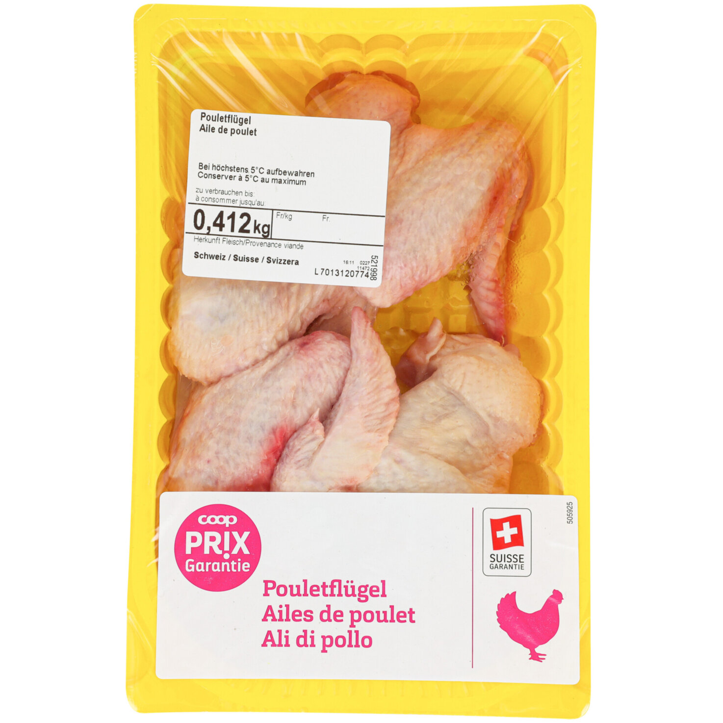 Prix Garantie Pouletflügel ca. 460g