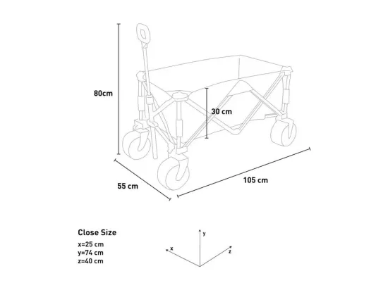Chariot pliant à 4 roues capacité 100kg plage et jardin CARTO