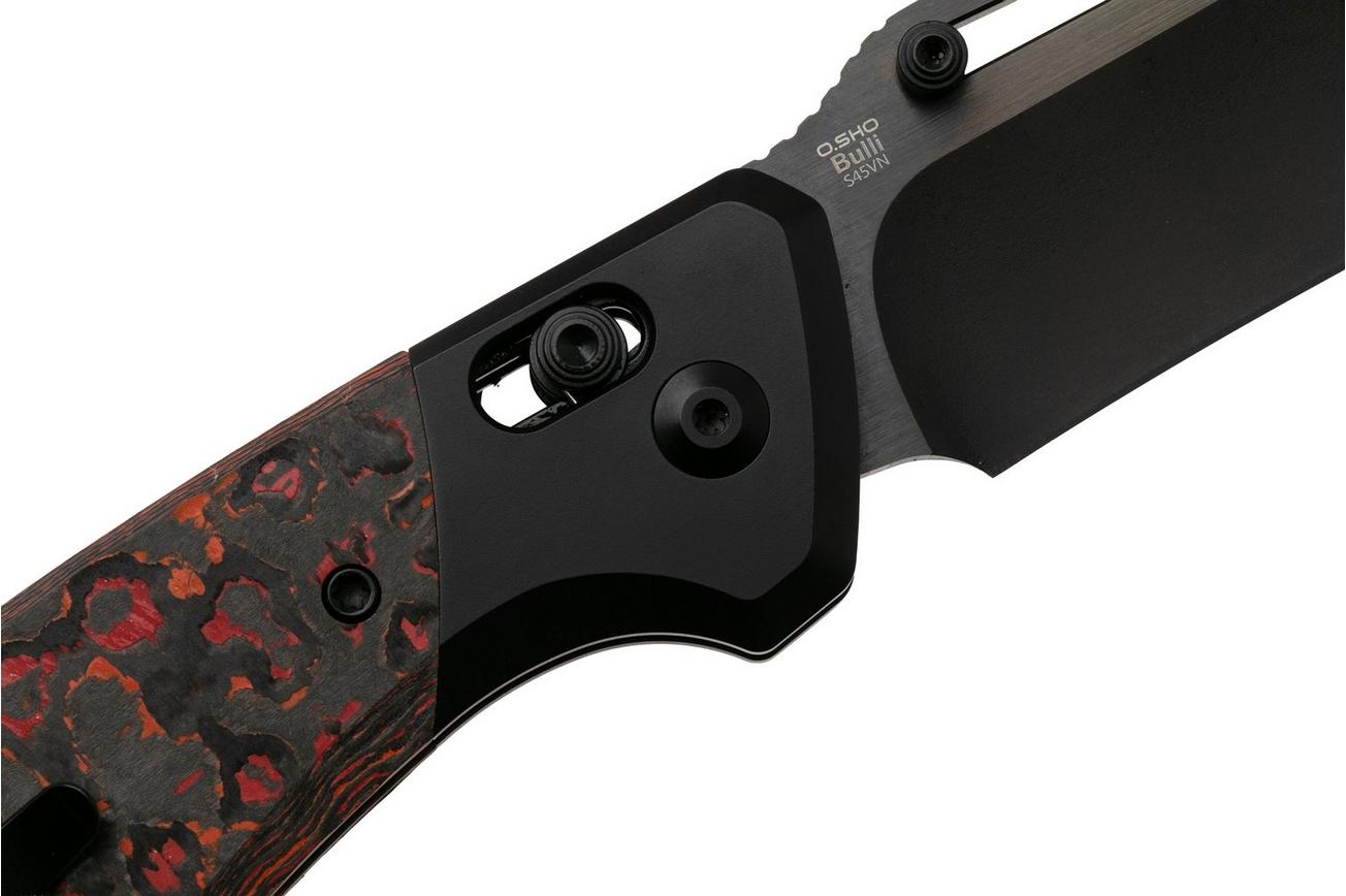 Kizer Bulli KI3695A3 Matte DLC S45VN, Black Titanium Mars Valley Fat Carbon, zakmes