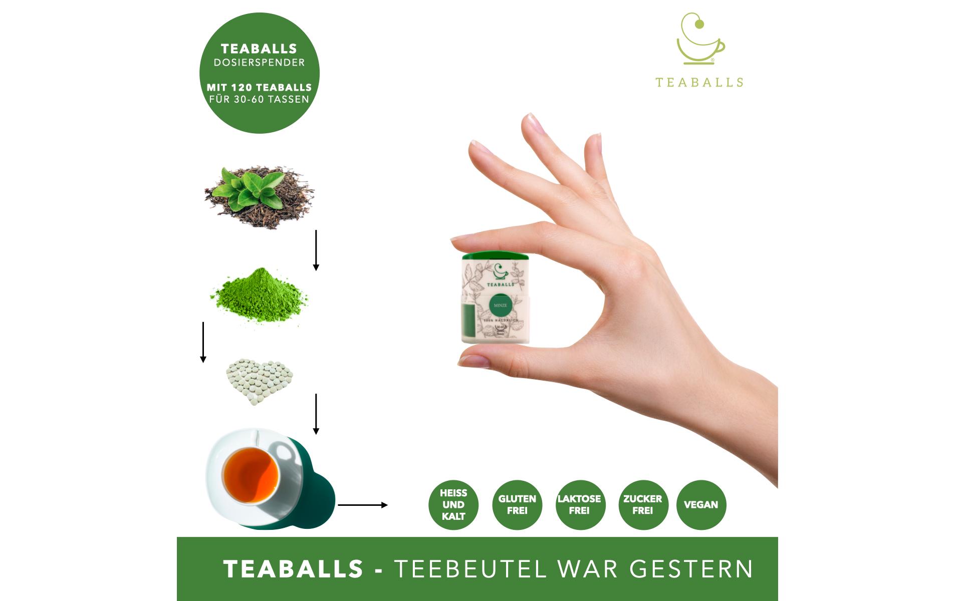 Teaballs Ingwer Naturtrüb 30-75 TassenPraktischer Instant Tee in Tablettenform