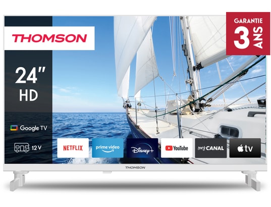 THOMSON - TV LED 60 cm 24HG2S14CW - Google TV - 12Volt - Blanc