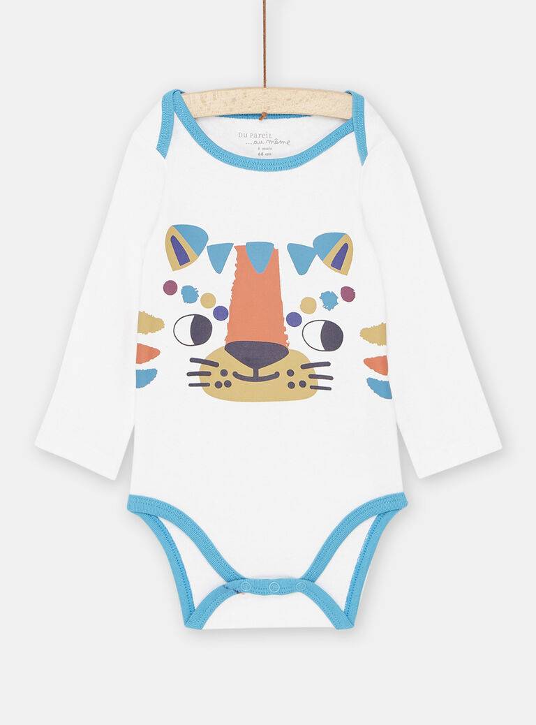 Body blanc à motif tigre bébé garçon