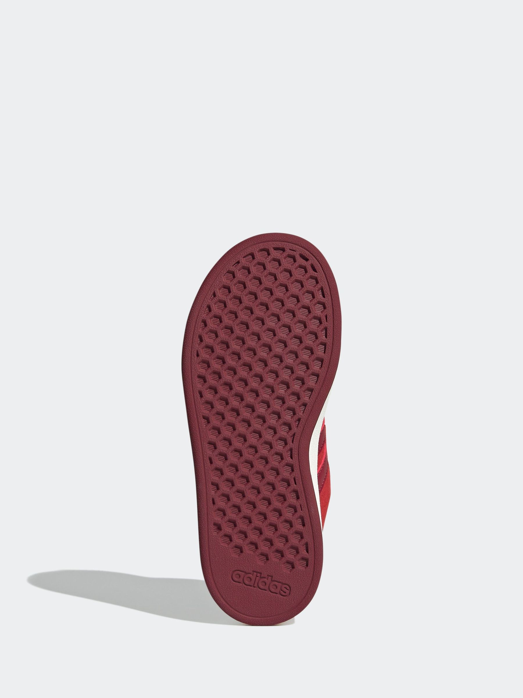 Rood - adidas Grand Court 00suède kindersneakers met elastische veters