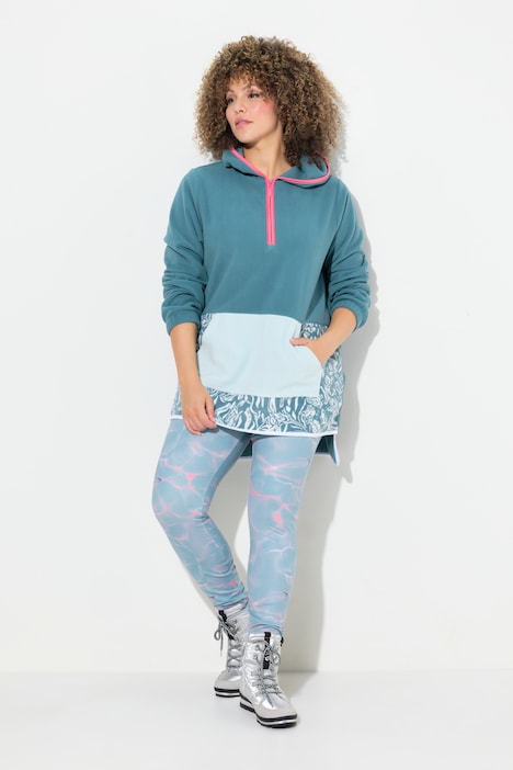 Fleece-Hoodie, Kängurutasche, Kapuze, Langarm