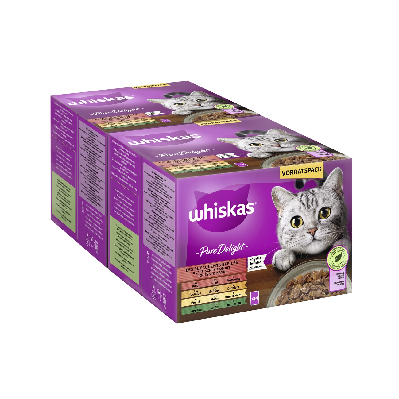 Whiskas Pure Delight Vorteilspack Klassisches Ragout in Gelee 24 x 85g