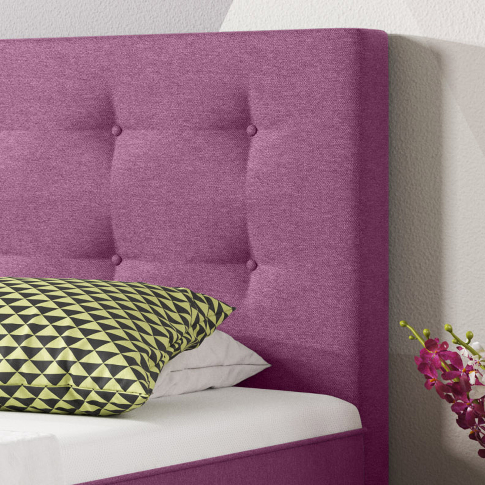 Boxspringbett - pink - H3 - 90x200 cm