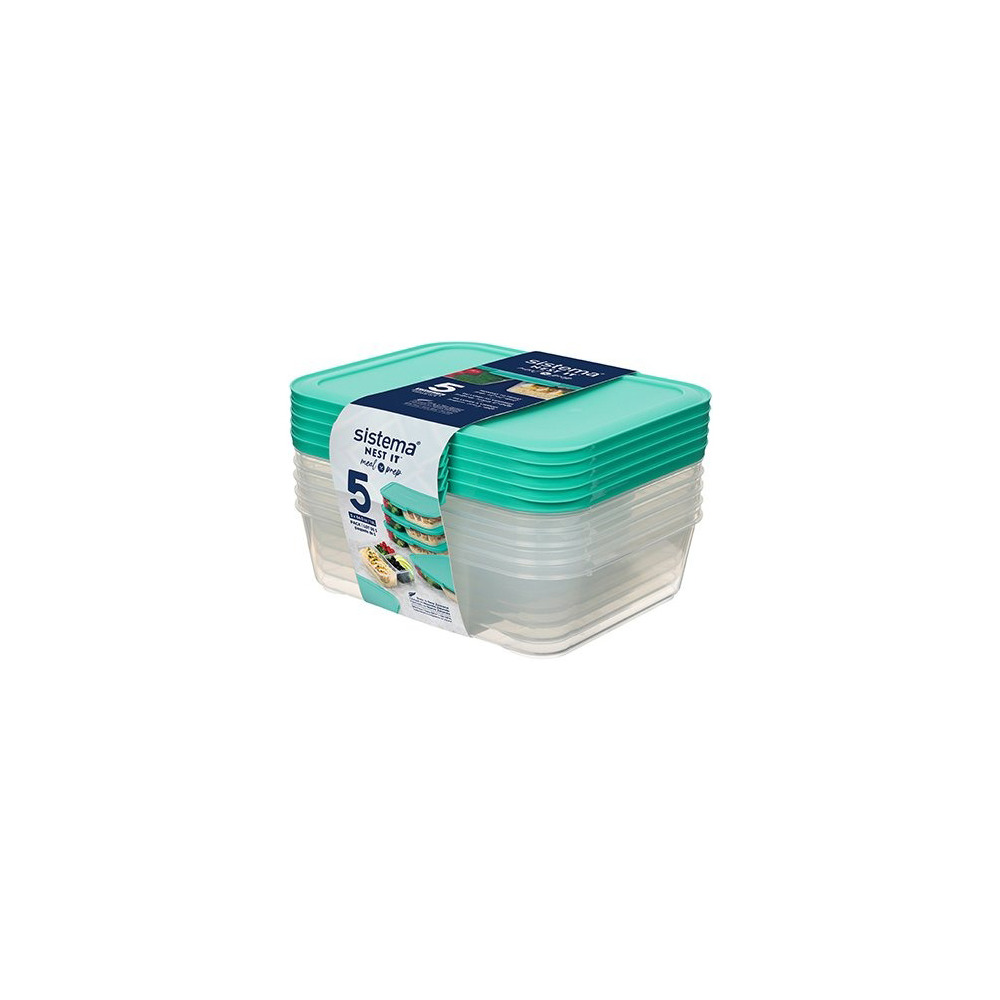 Sistema Nest It Meal Prep Mint - 1,9 L - 5 pk