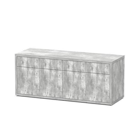 Meuble d'aquarium avec 4 portes Sublime Béton L.200xP.70xH.83cm