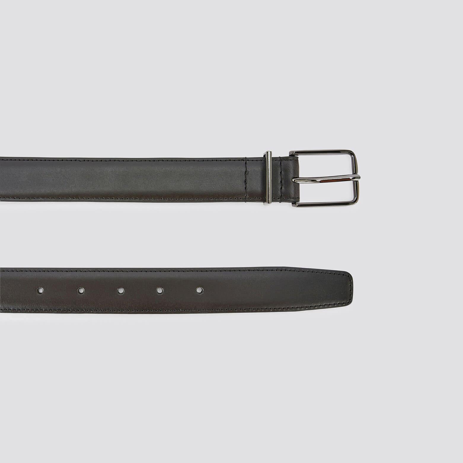 Ceinture à boucle en cuir Noir