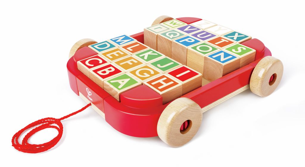 Hape Buchstabenbauklötze im Nachziehwagen