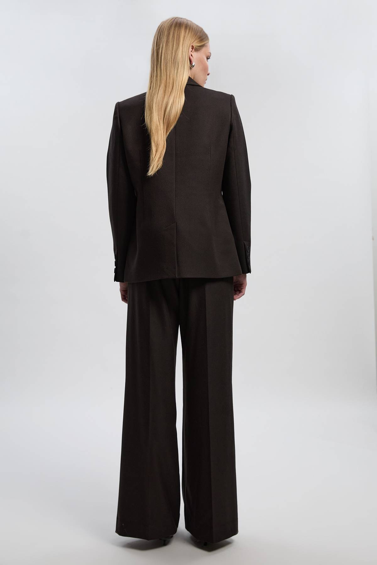 KarenMillen Pantalon Tailleur Chiné à Jambes Larges