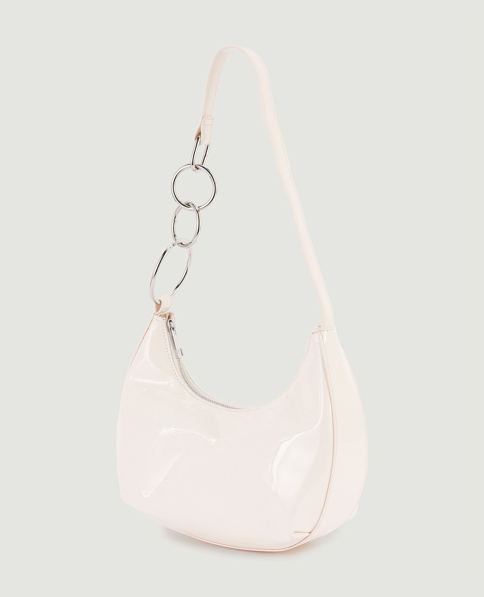 Sac porté épaule avec anneaux - Écru
