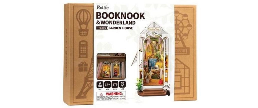 Bausatz Book Nook Garden House3D-Puzzle aus lasergeschnittenen Holzteilen