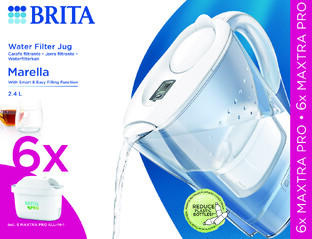 Brita Marella Waterfilterkan Wit   6 Maxtra Filterpatronen 2,4LT
