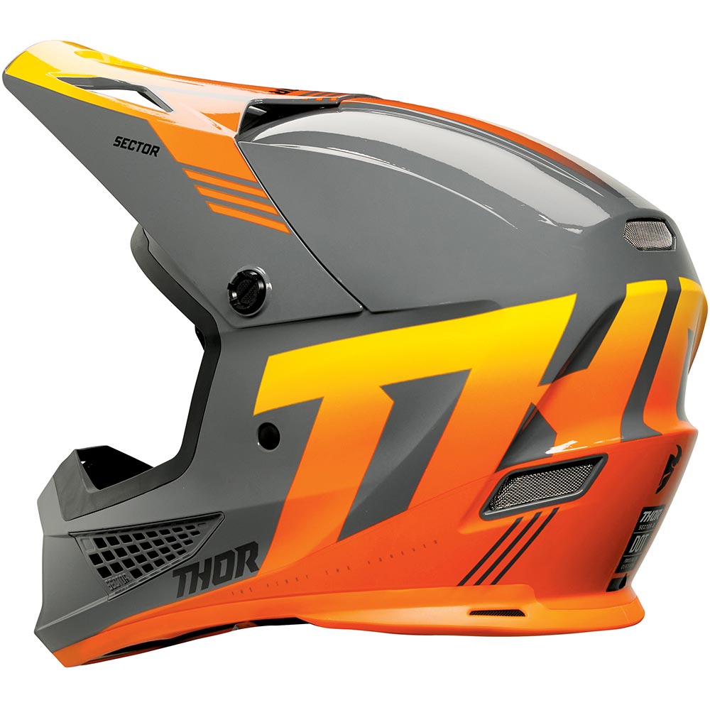 Thor Motocross - Casque Sector 2 Carve Charcoal / Orange / Brillant