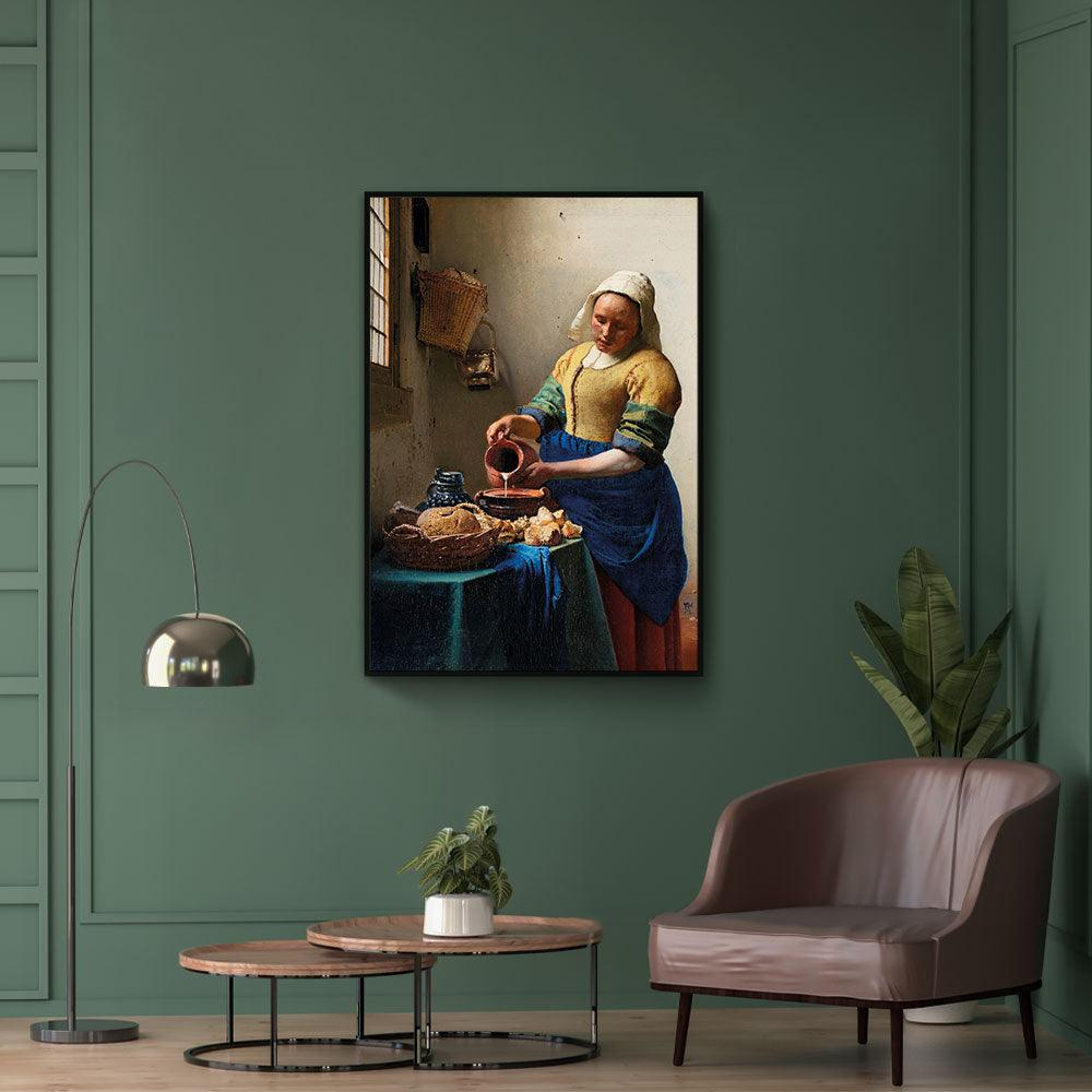 Walljar poster ingelijst - Johannes Vermeer - Het Melkmeisje II Poster ingelijst - 70 x 100 cm
