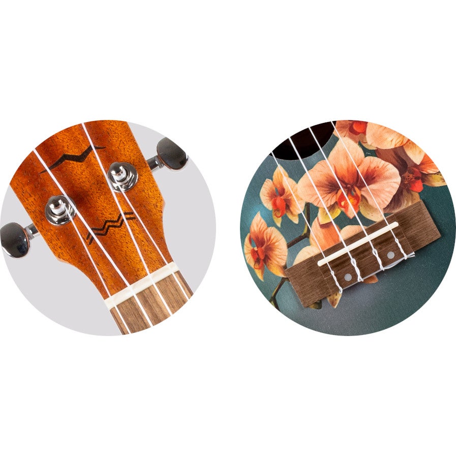 Flight Art Series AUC-33 Orchid concert ukelele met gigbag