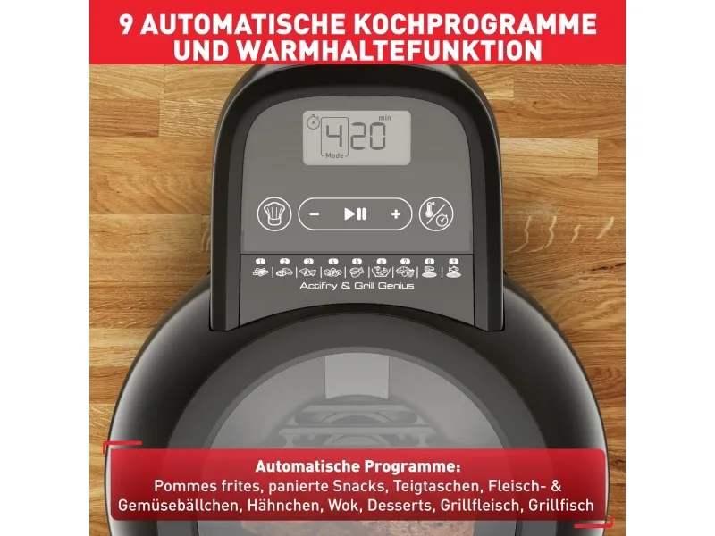 Tefal ActiFry & Grill Genius Hot Air Fryer sort