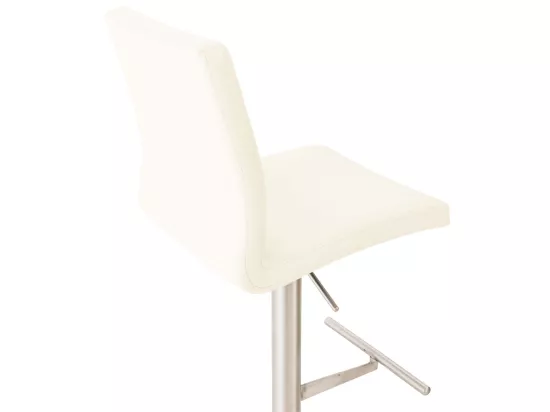 Lot de 2 Tabouret de bar - Similicuir & Acier inoxydable - Crème - Cadiz