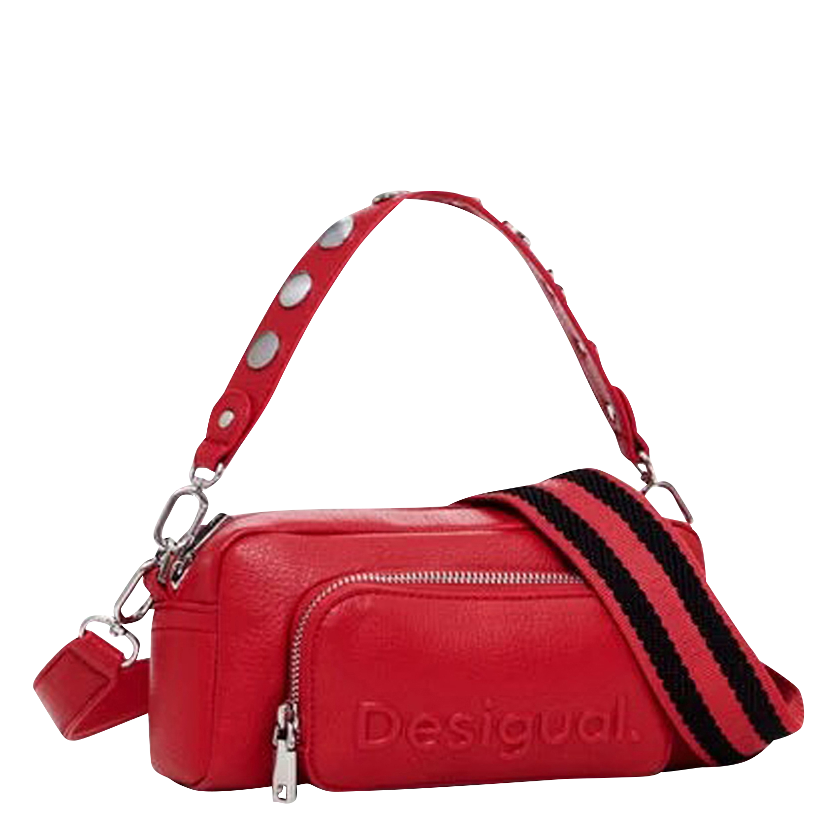 Sac bandoulière effet cuir| Rouge