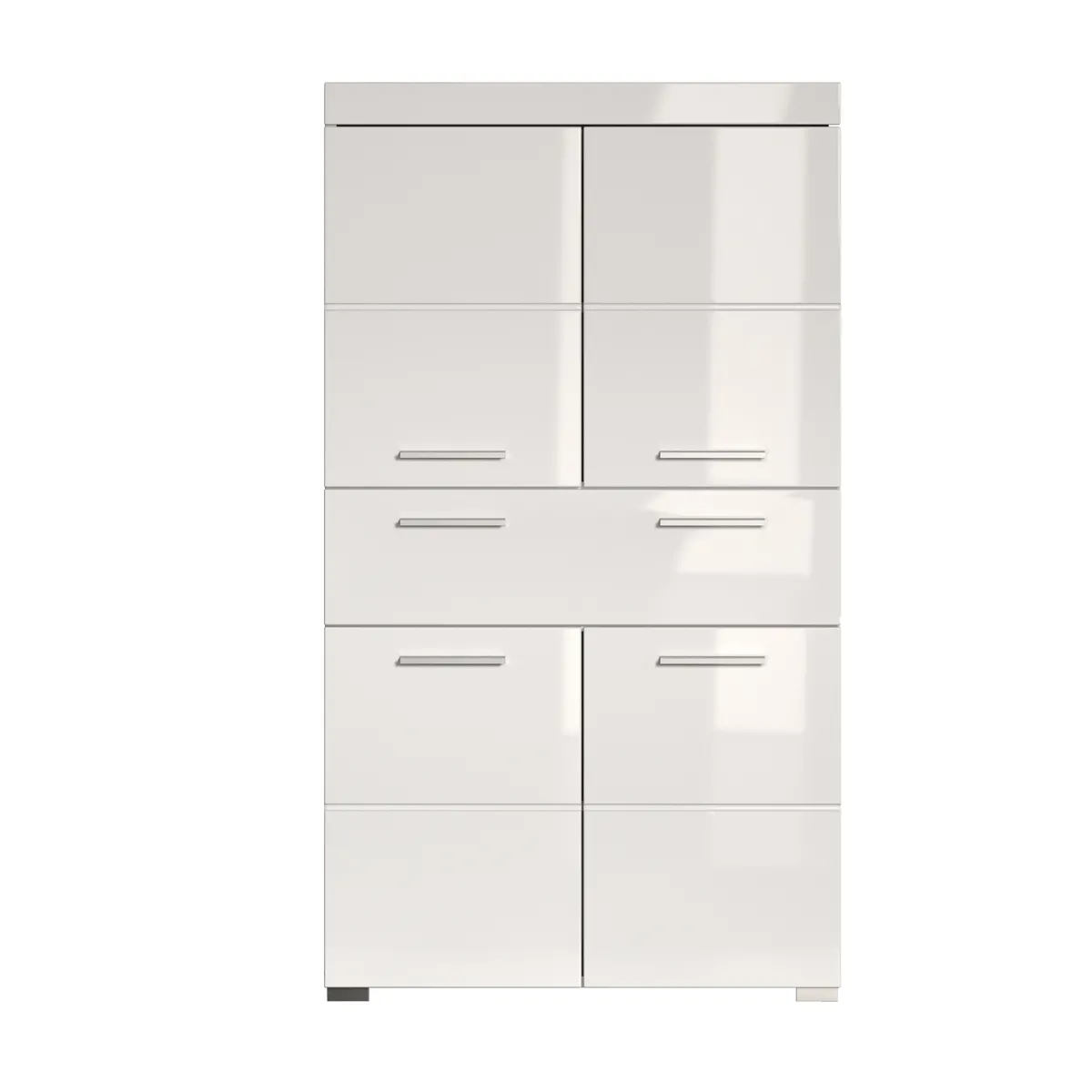 pegane Commode de salle de bain - Blanc brillant / mat