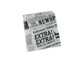 Burgerlomme Old News 150x160 mm 30+10 gr Papir/PE,1000 stk/krt