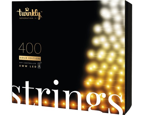 Twinkly LED-lichtsnoer Generatie II 400 LED's, lichtkleuren koel wit, warm wit en geel, incl. app-bediening