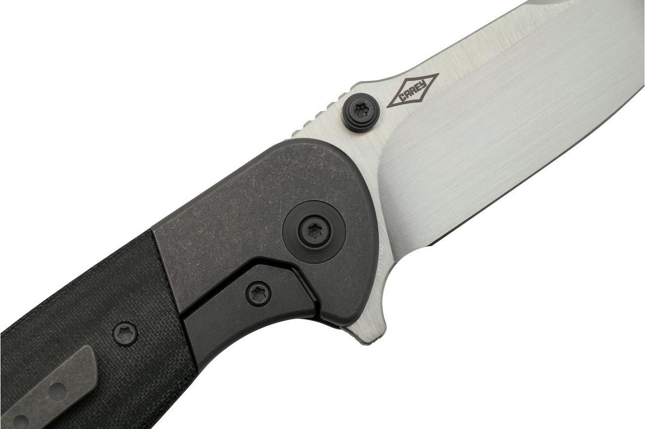 WE Knife Nitro Mini WE22015-3, Grey Titanium, Black Micarta Inlay, CPM 20CV zakmes