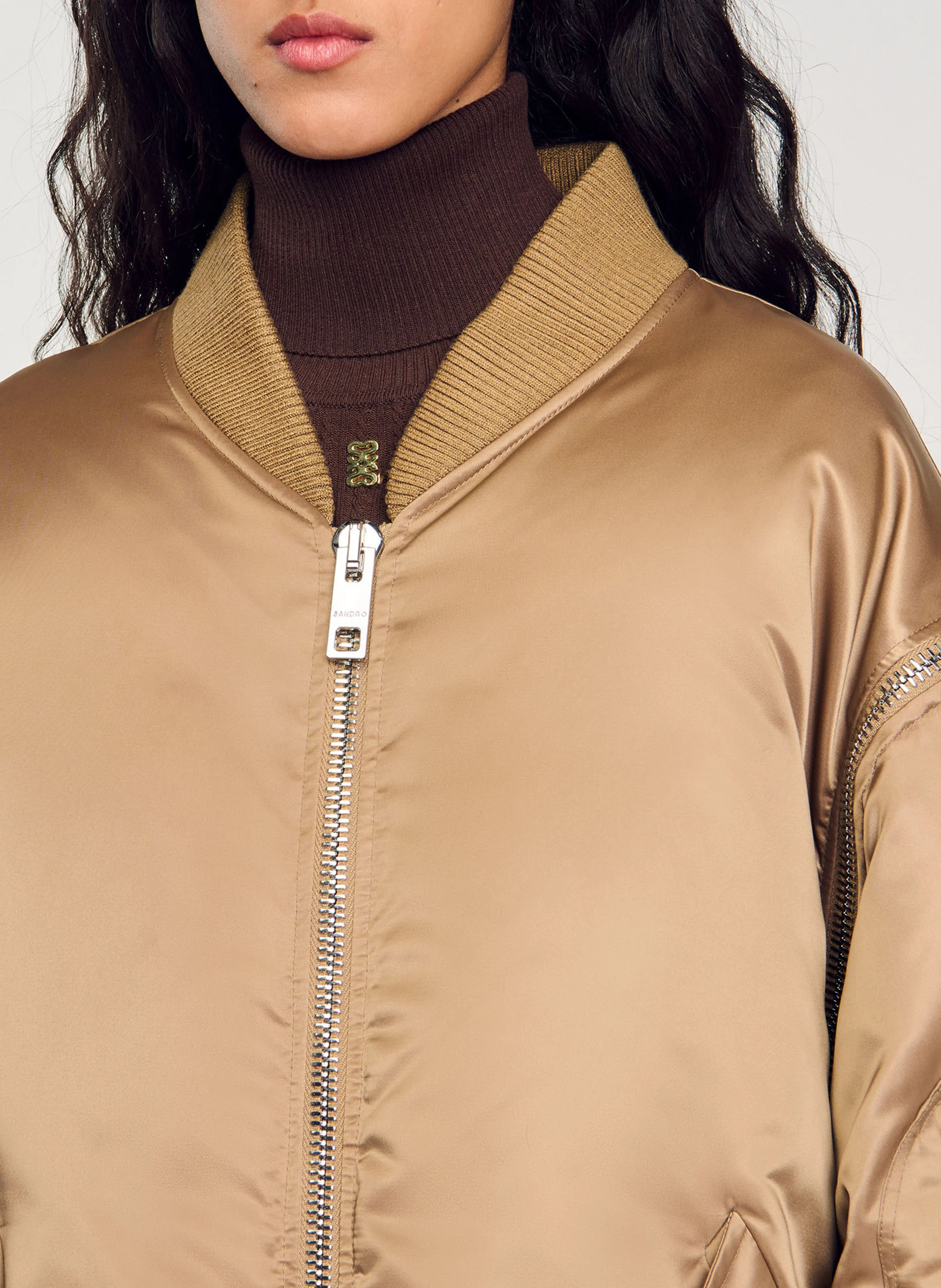 Blouson col rond | Beige