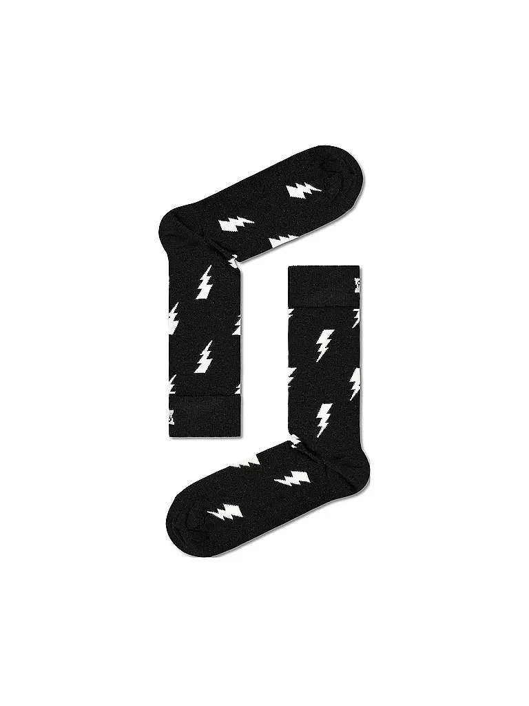 HAPPY SOCKS Damen Socken 36-40 FLASH black schwarz