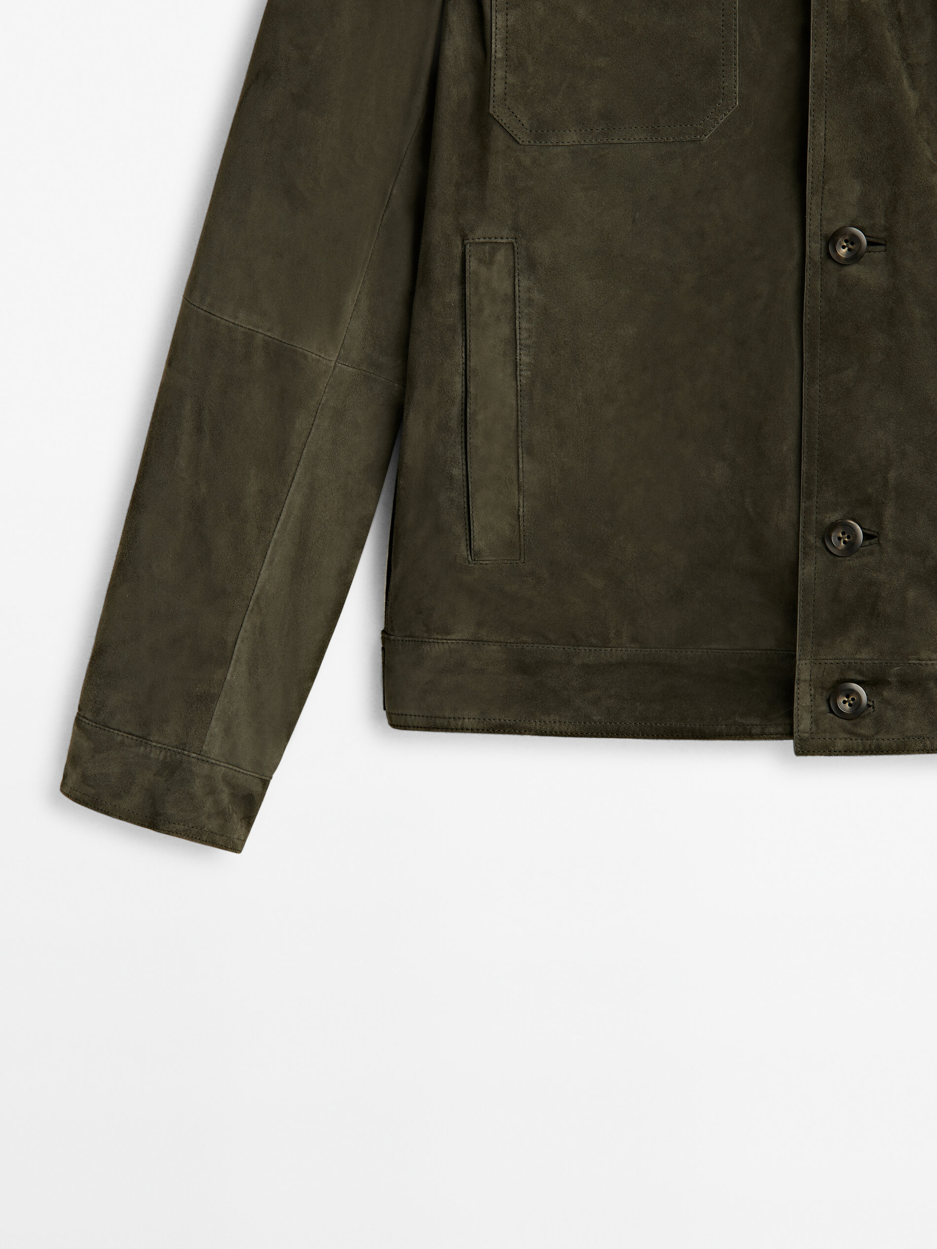 Chaqueta ante bolsillos - DARK KHAKI