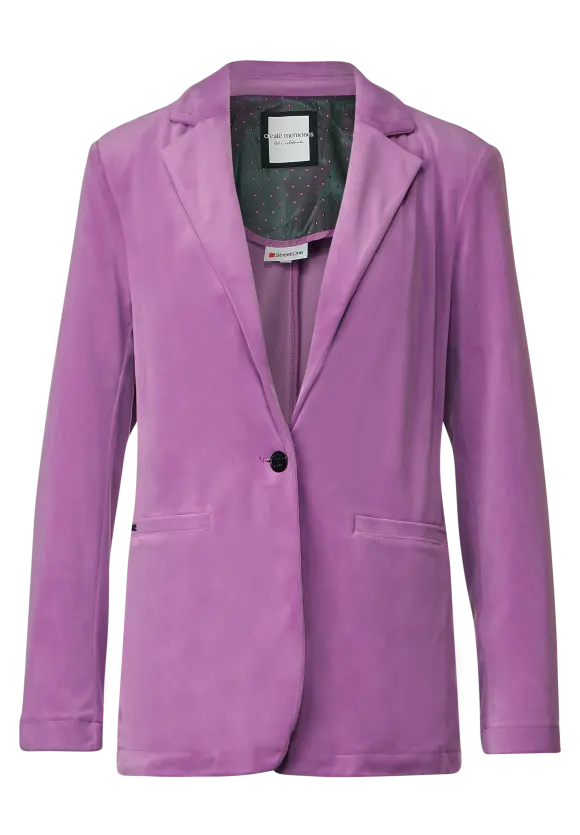Longblazer in Samt Optik - cool lilac