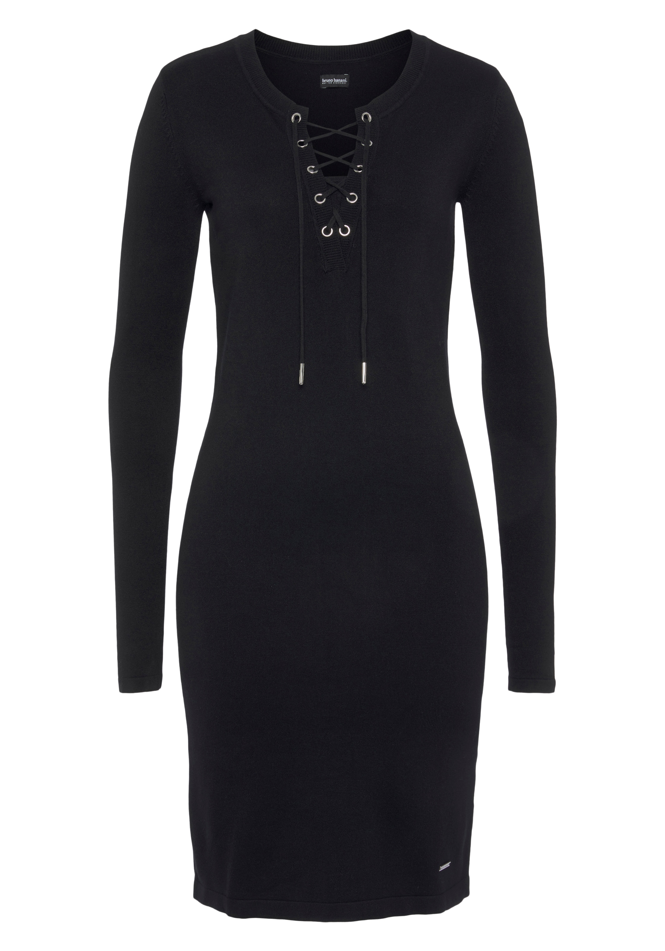 Bruno Banani Strickkleid taillierter Schnitt,  aus Viskosemischung,  elastisches Material