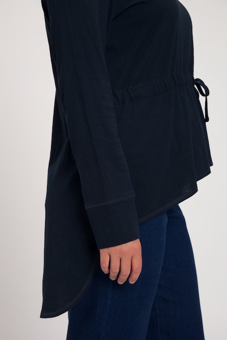 Shirt, Zipfelsaum, Rundhals, Langarm, Biobaumwolle