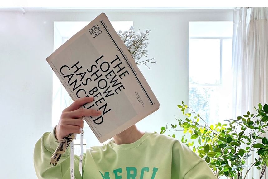 SeoulPop - Sweatshirt met losse pasvorm en letters
