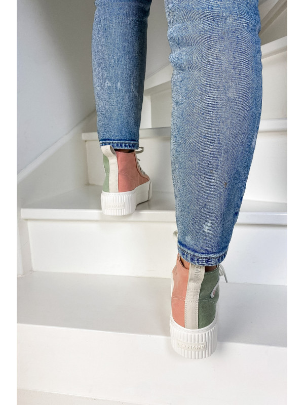 No Name - IRON MID Soft Canvas Bambou/Salmon