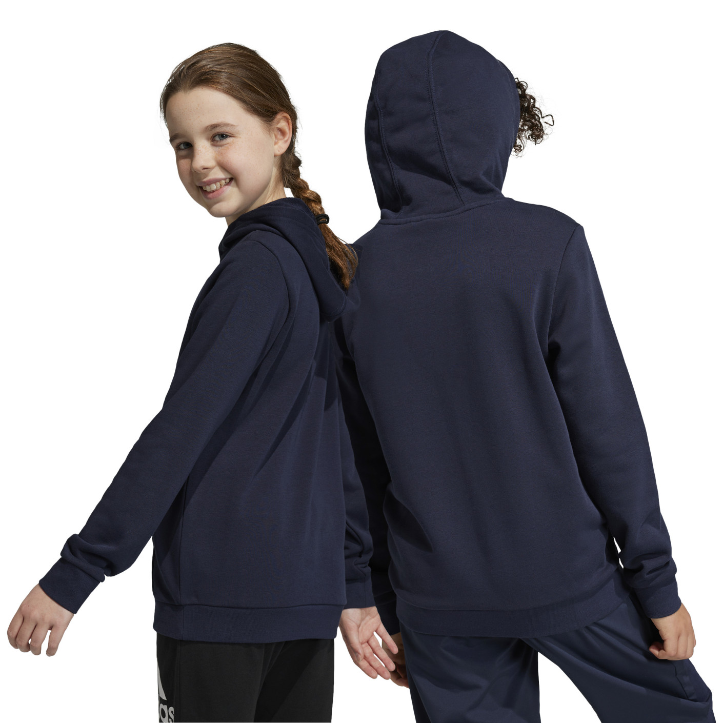 Adidas Essentials Big Logo Hoodie Kids Donkerblauw Wit